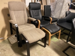 Seniorfåtölj + fotpall